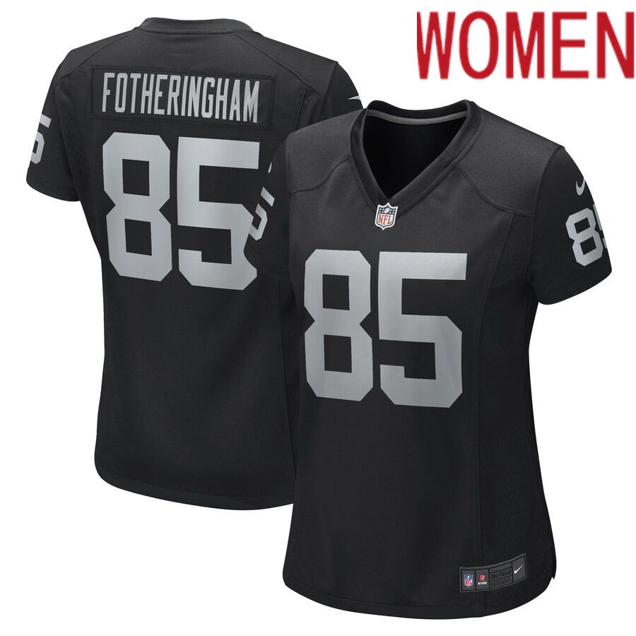 Women Las Vegas Raiders 85 Cole Fotheringham Nike Black Game Player NFL Jersey